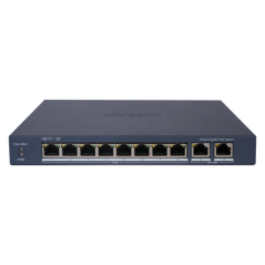 Switch 8 porturi PoE Gigabit, 2 porturi Gigabit, Smart Management - HIKVISION DS-3E1510P-EI - 1