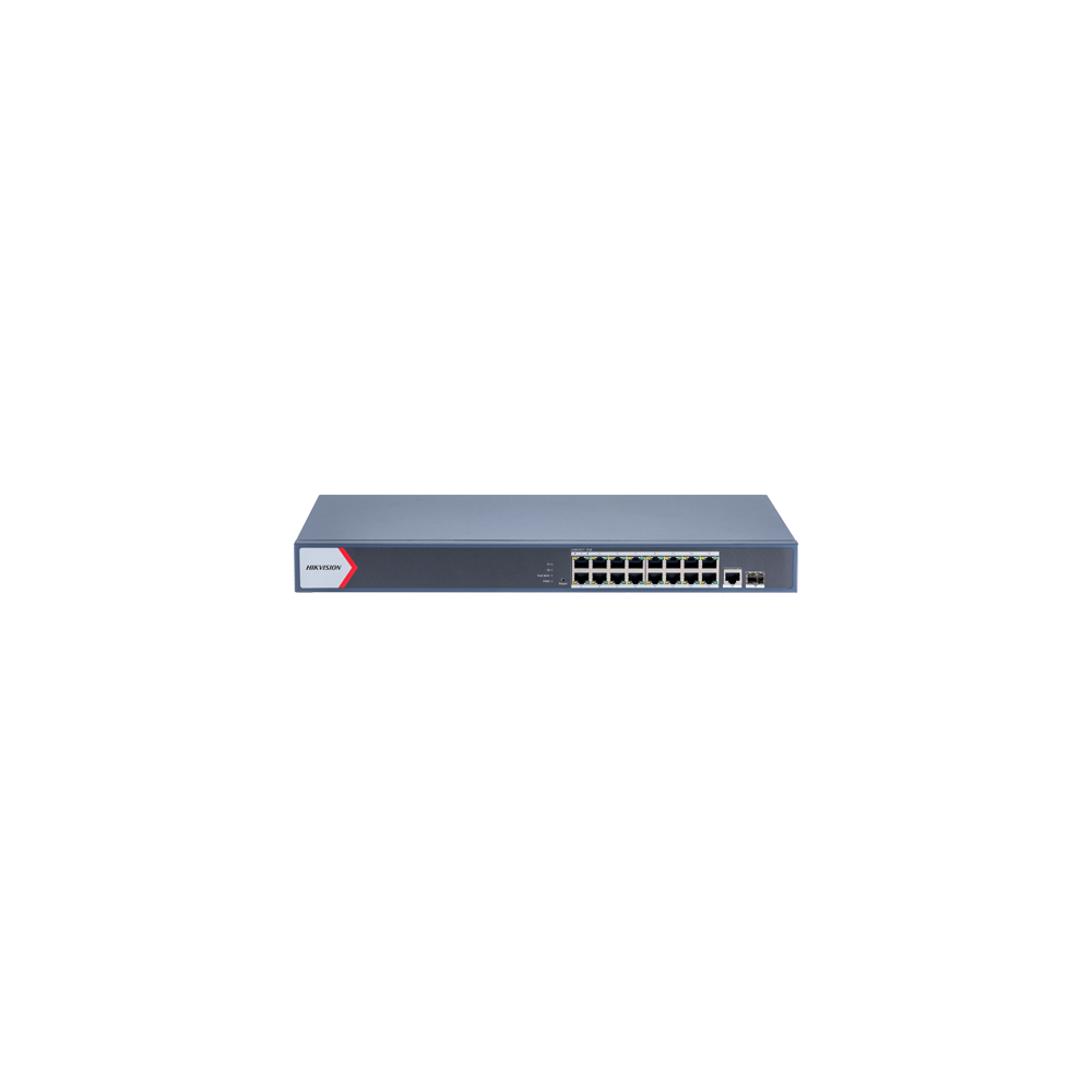 Switch 16 porturi PoE Gigabit, 1 porturi RJ45 Gigabit, 1 port SFP Gigabit, Smart Management - HIKVIS - 1