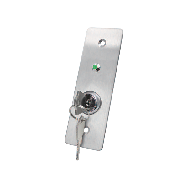 Buton de iesire cu cheie, montaj ingropat, inox, LED, NO-NC-COM, 115 x 40 mm CSK-408SLED - 1