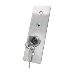 Buton de iesire cu cheie, montaj ingropat, inox, LED, NO-NC-COM, 115 x 40 mm CSK-408SLED - 1
