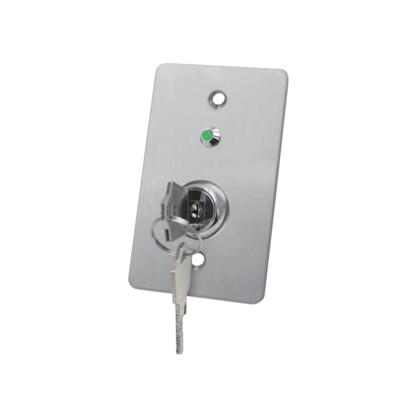 Buton de iesire cu cheie, montaj ingropat, inox, LED, NO-NC-COM, 86 x 50 mm CSK-508SLED - 1