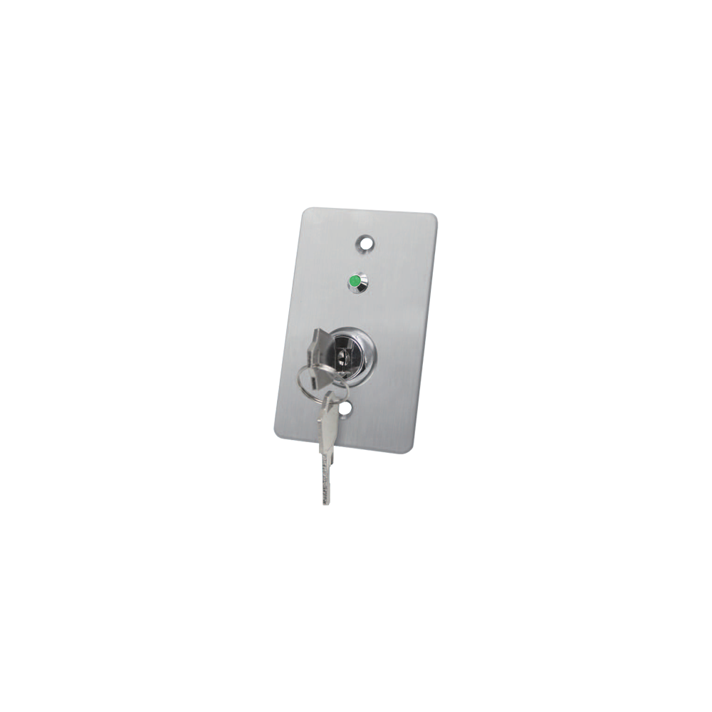Buton de iesire cu cheie, montaj ingropat, inox, LED, NO-NC-COM, 86 x 50 mm CSK-508SLED - 1
