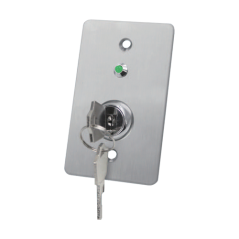 Buton de iesire cu cheie, montaj ingropat, inox, LED, NO-NC-COM, 86 x 50 mm CSK-508SLED - 1