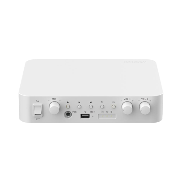 Amplificator IP doua zone, 80W, Alarma, USB, Bluetooth - HIKVISION DS-QAE1A80G1-VB - 1