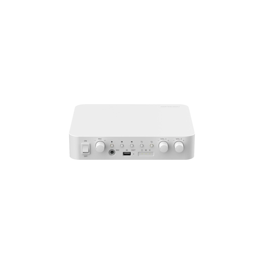 Amplificator IP doua zone, 80W, Alarma, USB, Bluetooth - HIKVISION DS-QAE1A80G1-VB - 1