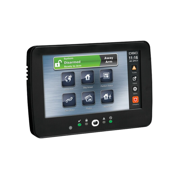 Tastatura touch screen color 7', 128 zone, cititor proximitate, negru, EN/RO, SERIA NEO - DSC HS2TCH - 1