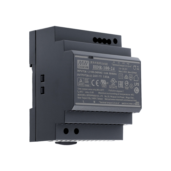 Sursa de alimentare in comutatie, 24V / 3.83A, sina DIN - MEAN WELL HDR-100-24 - 1