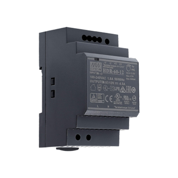 Sursa de alimentare in comutatie, 12V / 4.5A, sina DIN - MEAN WELL HDR-60-12 - 1