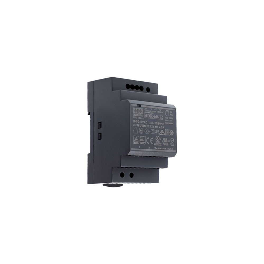Sursa de alimentare in comutatie, 12V / 4.5A, sina DIN - MEAN WELL HDR-60-12 - 1