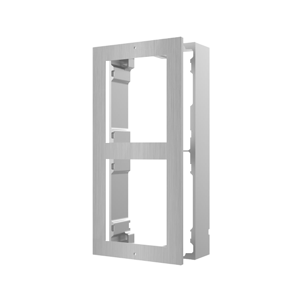 Rama montaj aparent din otel inoxidabil, 2 module, pentru Interfon modular - HIKVISION DS-KD-ACW2-S - 1