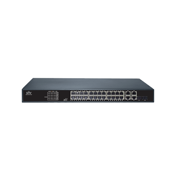 Switch 24xRJ45 POE, 2xRJ45, 2xRJ45+2xSFP combo, Gigabit - UNV NSW2010-26GT2GC-POE-IN - 1