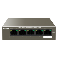 Switch 4 porturi Gigabit PoE, 1 port Uplink Gigabit - Tenda TND-TEG1105P-4-63W - 1