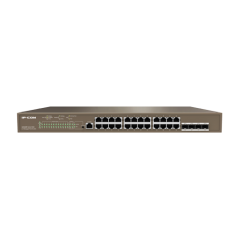 Switch 24 porturi PoE Gigabit, 4 porturi SFP Gigabit, 1 port consola,1U , L3 Management - IP-COM G53 - 1