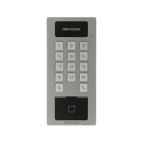 Terminal control acces si interfon cu tastatura, cititor card, Bluetooth, Wi-Fi, Alarma - HIKVISION  - 1