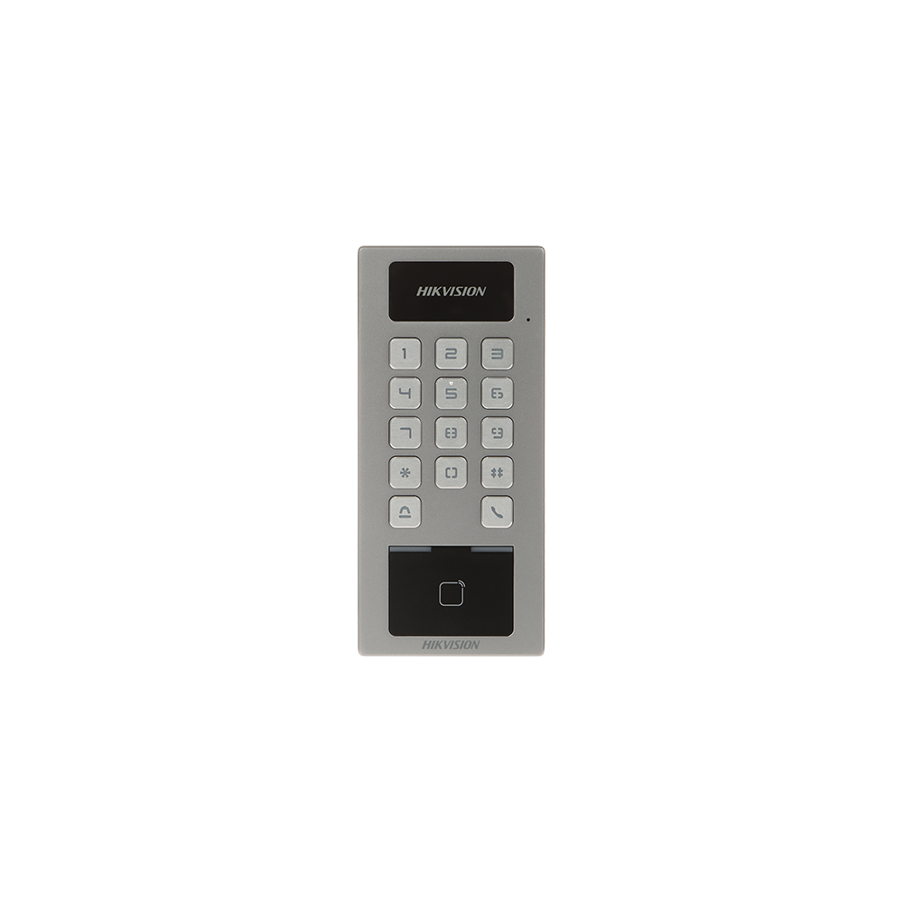 Terminal control acces si interfon cu tastatura, cititor card, Bluetooth, Wi-Fi, Alarma - HIKVISION  - 1