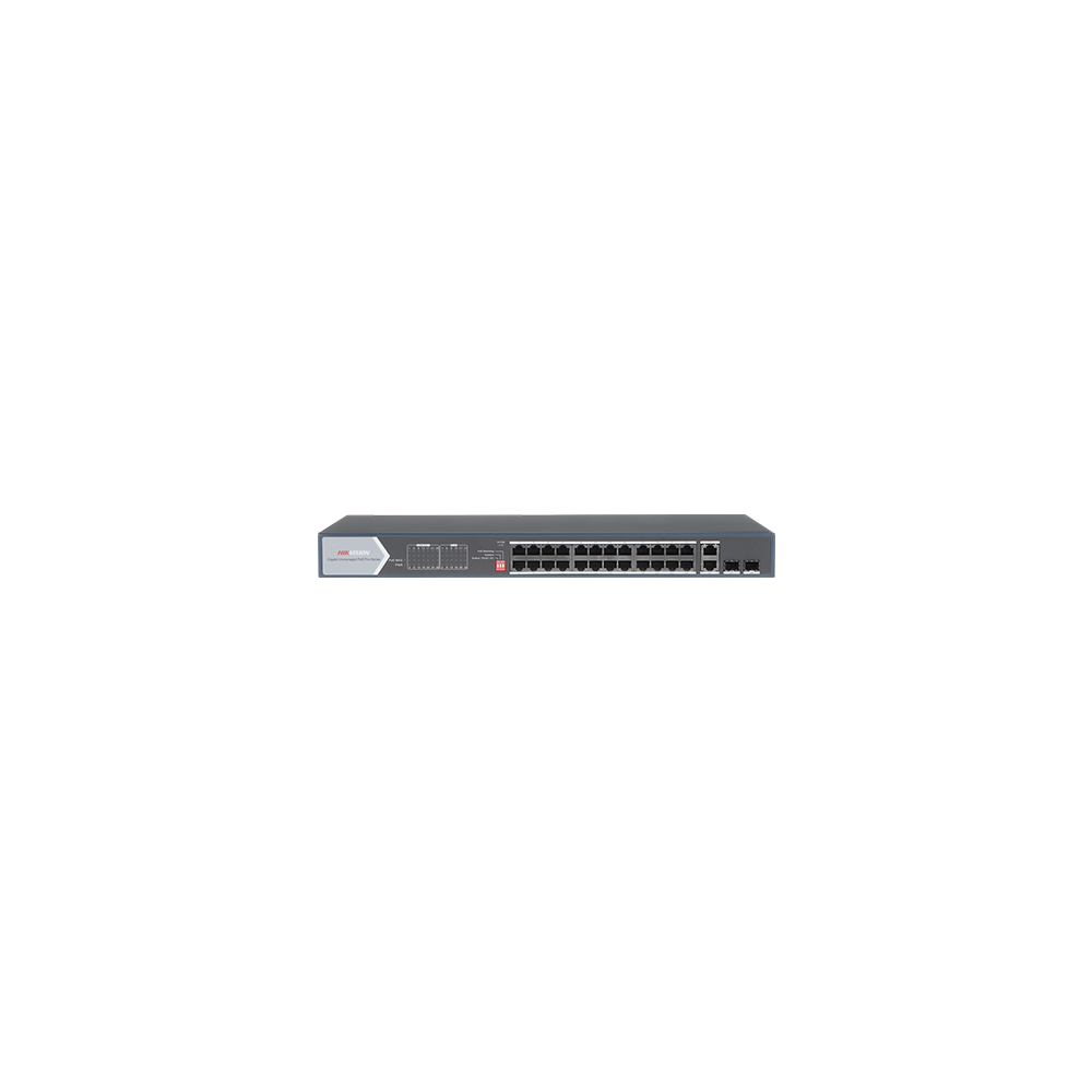 Switch 20 porturi PoE, 4x Hi-PoE, 2x Gigabit SFP, 2x RJ-45 - HIKVISION DS-3E0528HP-E - 1