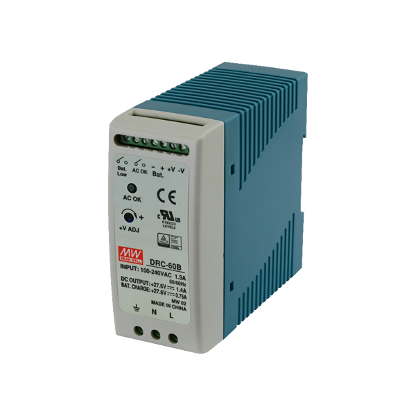 Sursa de alimentare in comutatie, 27.6V / 1.4A + 0.75A, sina DIN, backup - MEAN WELL DRC-60B - 1