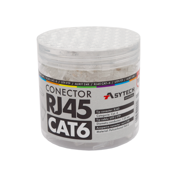 Mufa RJ-45 UTP Cat.6 (100 buc) RJ45-CAT6-JAR - 1