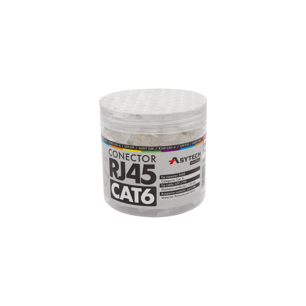 Mufa RJ-45 UTP Cat.6 (100 buc) RJ45-CAT6-JAR - 1