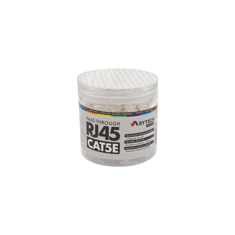 Mufa RJ-45 UTP Cat.5e EZ Passthrough (100 buc) RJ45-CAT5-EZ-JAR - 1