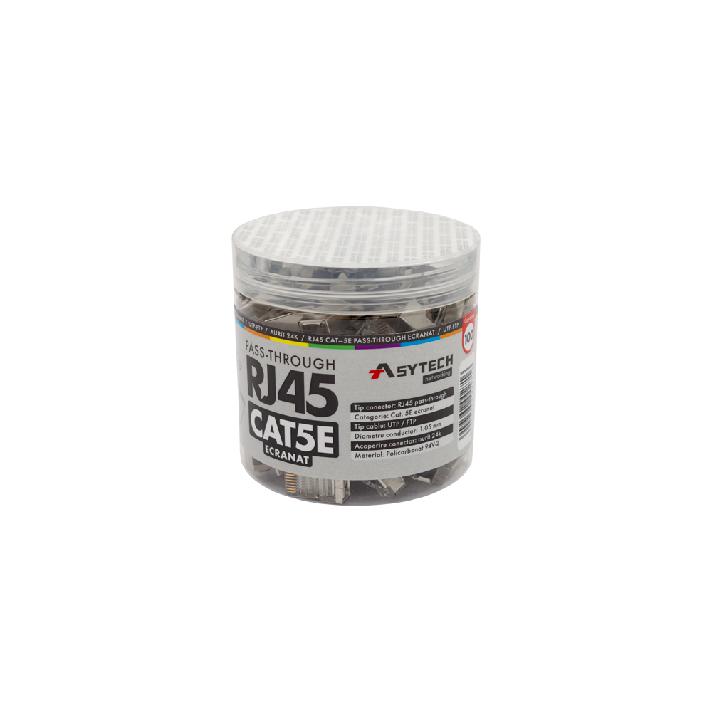 Mufa RJ-45 FTP Cat.5e EZ Passthrough, ecranata (100 buc) RJ45M-CAT5-EZ-JAR - 1