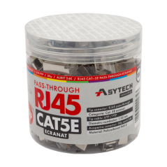 Mufa RJ-45 FTP Cat.5e EZ Passthrough, ecranata, 50Âµ (100 buc) RJ45M-CAT5-EZ-50U-JAR - 1