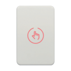 Buton de iesire Touch, plastic alb, montaj aparent, 12-24 Vcc, NO-NC-COM, LED, 86 x 55 mm CSB-86-P1 - 1