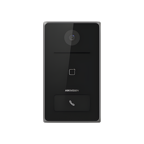 Panou exterior videointerfon TCP/IP, Wi-Fi, 2MP, IR 2.5m, 1 familie, montaj aparent, PoE - HIKVISION - 1