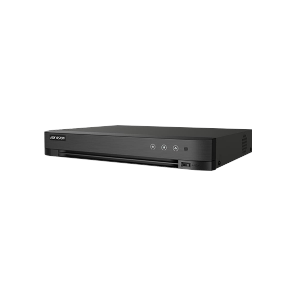 DVR 4 ch analog max. 4K, 4 ch IP max. 4K, AUDIO 'over coaxial', Alarma, 1U - HIKVISION iDS-7204HTHI- - 1
