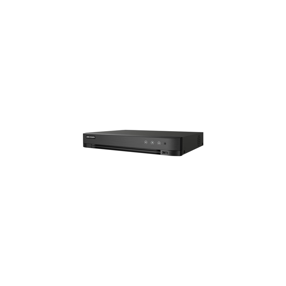 DVR 4 ch analog max. 4K, 4 ch IP max. 4K, AUDIO 'over coaxial', Alarma, 1U - HIKVISION iDS-7204HTHI- - 1
