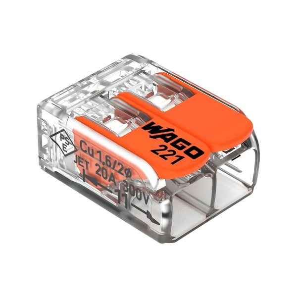 Conector derivatie 2 fire, max. 4 mmÂ² (100 buc.) - WAGO 221-412 - 1