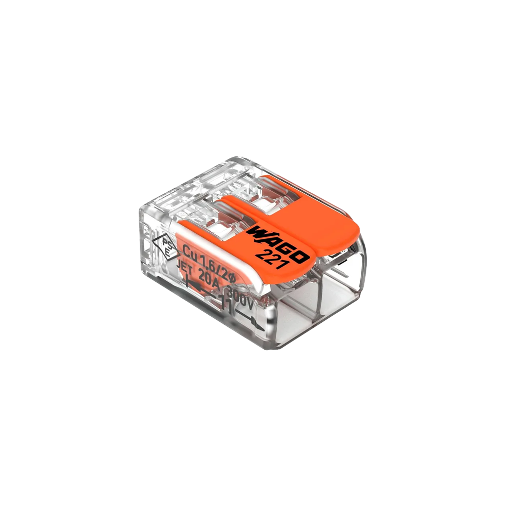 Conector derivatie 2 fire, max. 4 mmÂ² (100 buc.) - WAGO 221-412 - 1