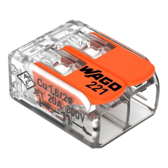 Conector derivatie 2 fire, max. 4 mmÂ² (100 buc.) - WAGO 221-412 - 1