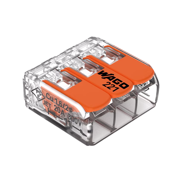  Conector derivatie 3 fire, max. 4 mmÂ² (50 buc.) - WAGO 221-413 - 1