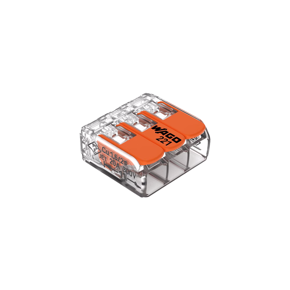  Conector derivatie 3 fire, max. 4 mmÂ² (50 buc.) - WAGO 221-413 - 1
