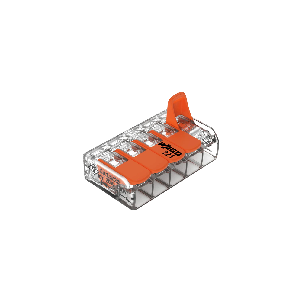 Conector derivatie 5 fire, max. 4 mmÂ² (25 buc.) - WAGO 221-415 - 1