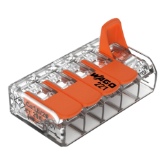 Conector derivatie 5 fire, max. 4 mmÂ² (25 buc.) - WAGO 221-415 - 1