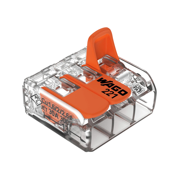  Conector derivatie 3 fire, max. 6 mmÂ² (30 buc.) - WAGO 221-613 - 1