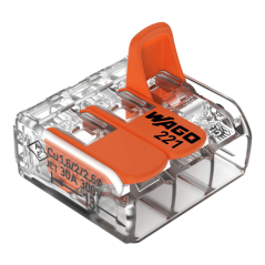  Conector derivatie 3 fire, max. 6 mmÂ² (30 buc.) - WAGO 221-613 - 1