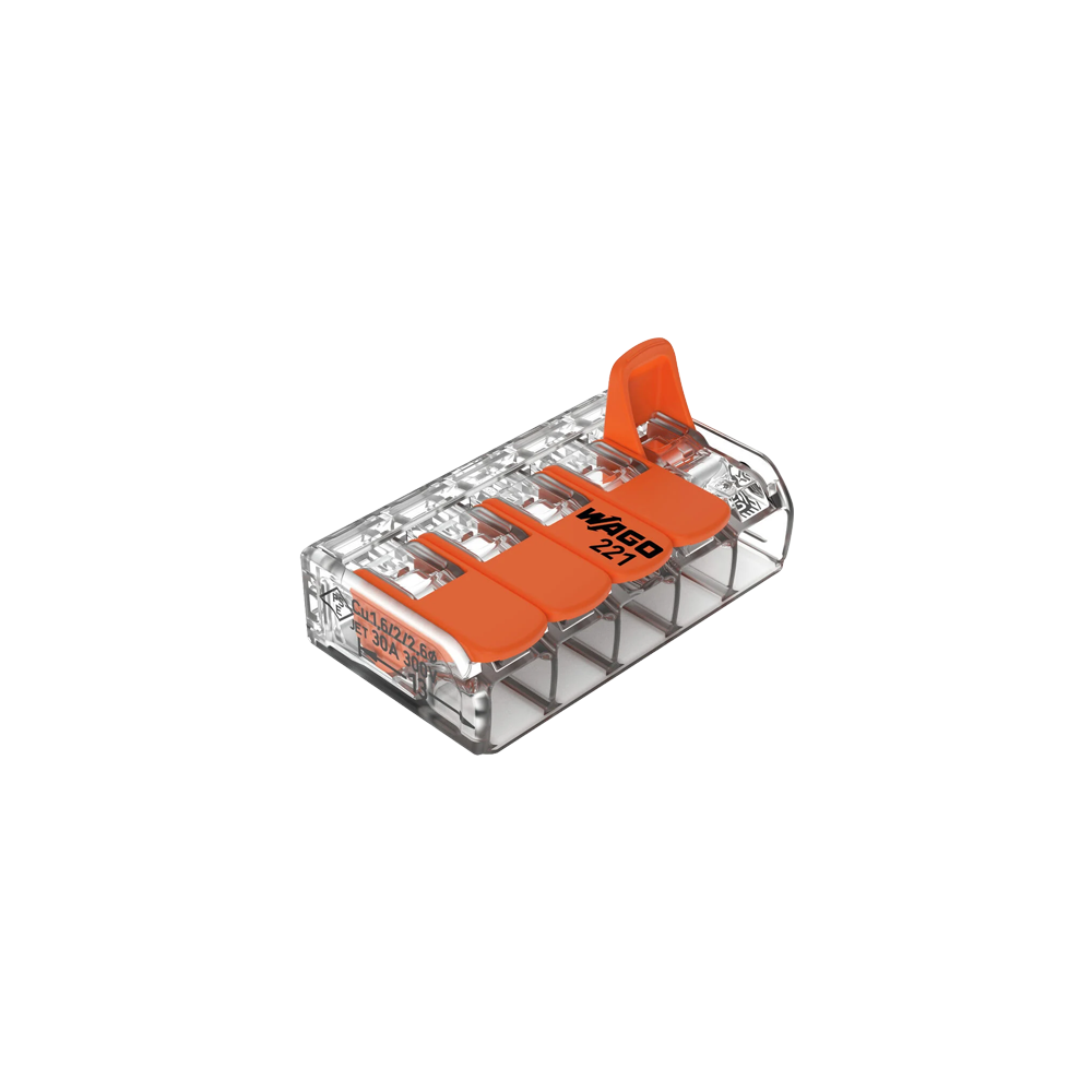  Conector derivatie 5 fire, max. 6 mmÂ² (15 buc.) - WAGO 221-615 - 1