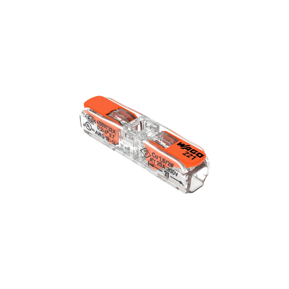 Conector derivatie in linie, 2 fire, max. 4 mmÂ² (60 buc.) - WAGO 221-2411 - 1