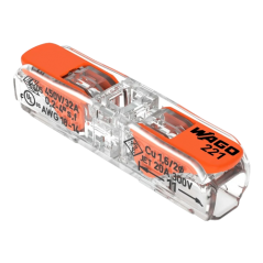 Conector derivatie in linie, 2 fire, max. 4 mmÂ² (60 buc.) - WAGO 221-2411 - 1