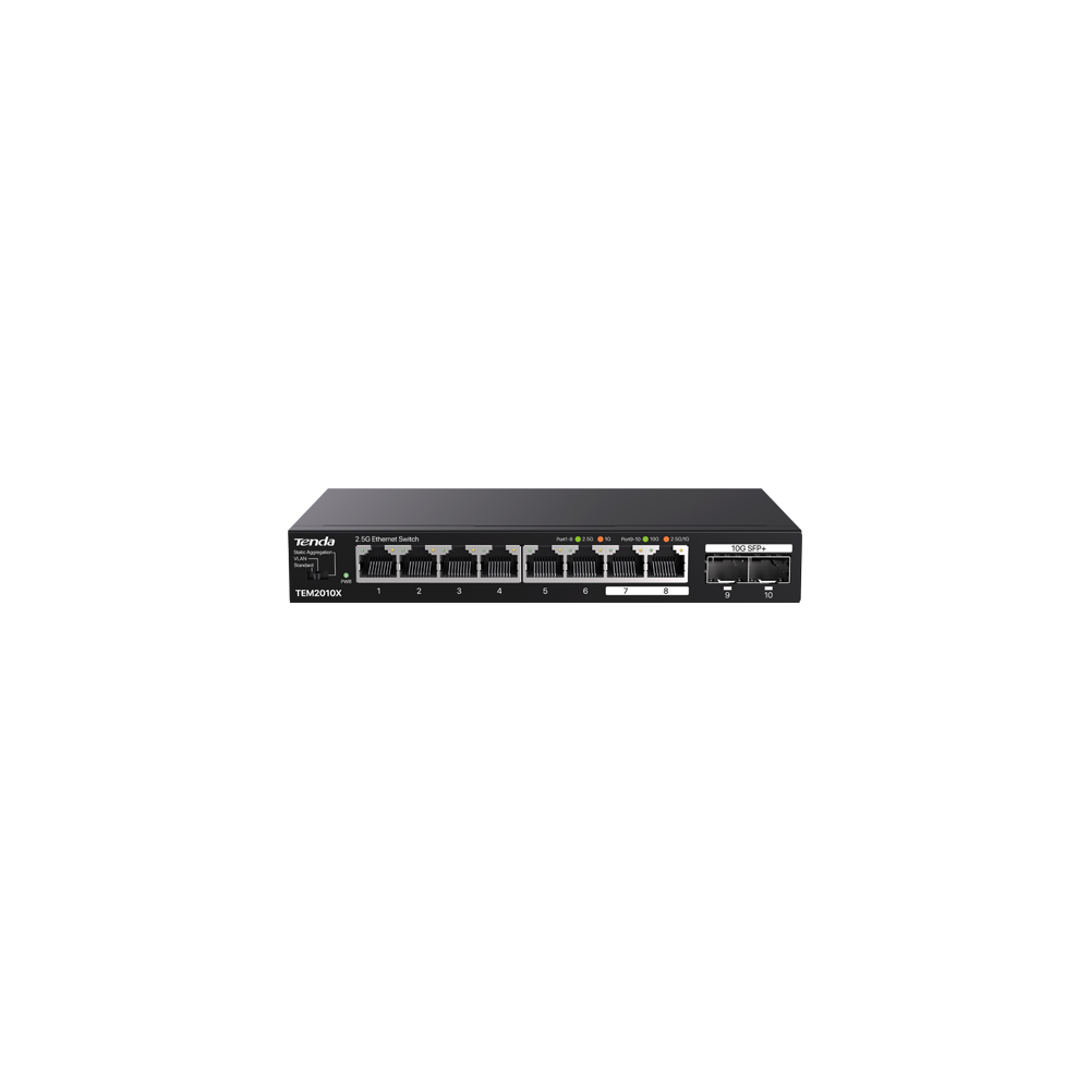 Switch 8 x RJ45 2.5G, 2 x SFP+ 10G - TENDA TND-TEM2010X - 1