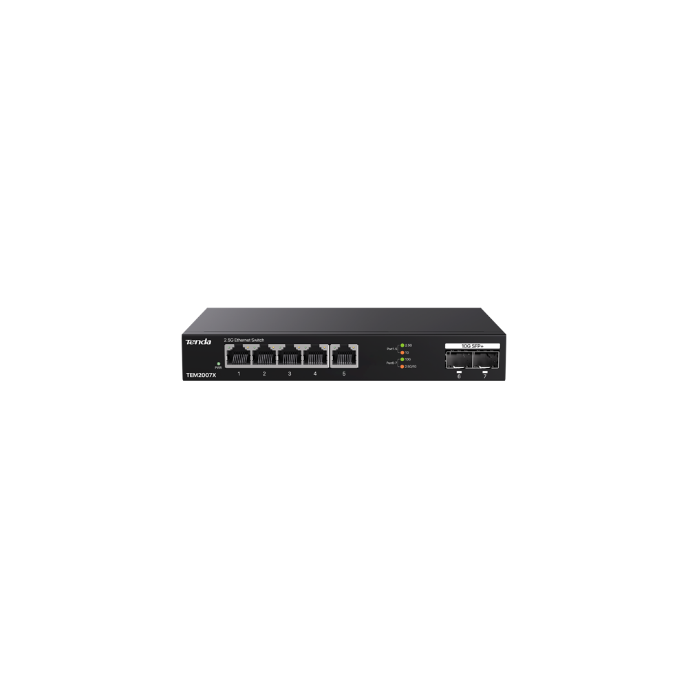 Switch 5 x RJ45 2.5G, 2 x SFP+ 10G - TENDA TND-TEM2007X - 1