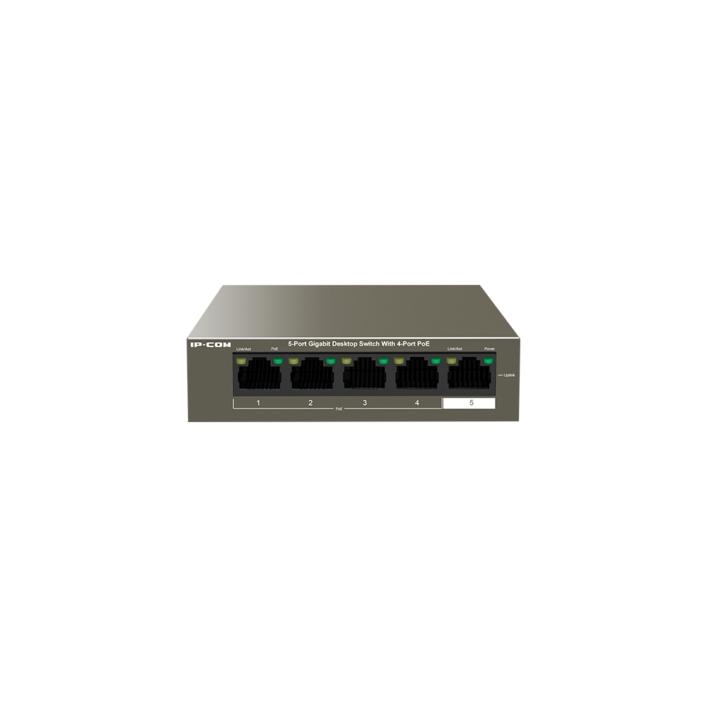Switch 4 porturi Gigabit PoE, 1 port RJ45 Gigabit - IP-COM G1105P-4-63W - 1
