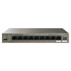 Switch 8 porturi Gigabit PoE, 1 x RJ45 Gigabit Uplink, 1 x SFP Gigabit Uplink - IP-COM G1110PF-8-102 - 1