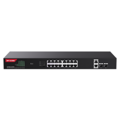 Switch 16 porturi Gigabit PoE, 2 x RJ45 Gigabit Uplink, 2 x SFP Gigabit, 1U - IP-COM G1120P-16-250W - 1