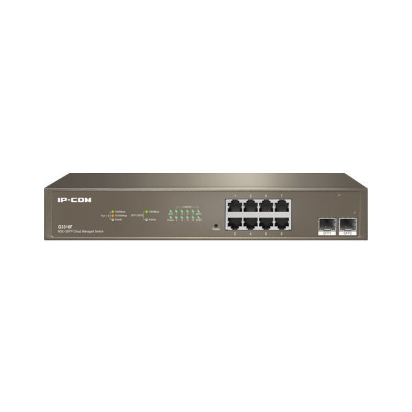 Switch 8 x RJ45 Gigabit, 2 x SFP Gigabit Uplink, Cloud Management - IP-COM G3310F - 1