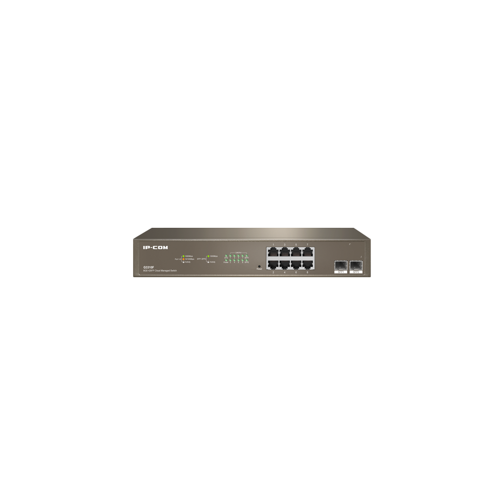 Switch 8 x RJ45 Gigabit, 2 x SFP Gigabit Uplink, Cloud Management - IP-COM G3310F - 1