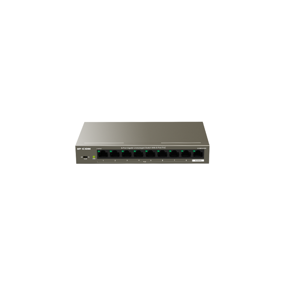 Switch 8 porturi Gigabit PoE, 1 x RJ45 Gigabit Uplink - IP-COM G1109P-8-102W - 1